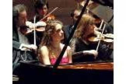 La pianista, durante un concierto en el Auditorio Ciudad de León