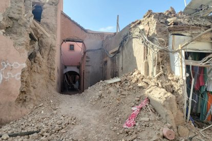 Vista de los daños ocasionados en Marrakech por el terremoto que azotó anoche Marruecos. MARÍA CARRO