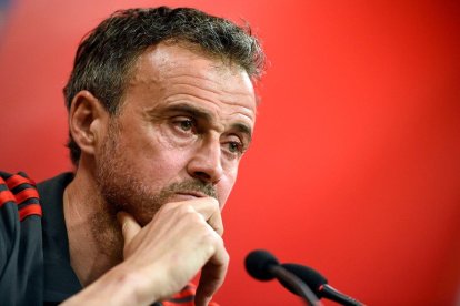 Luis Enrique en rueda de prensa antes del España-Noruega.