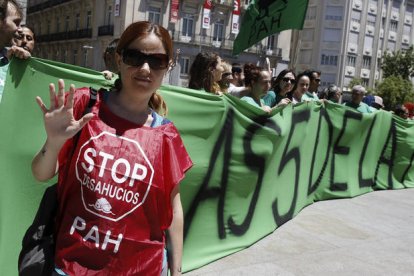 Una de las representantes de la Plataforma de Afectados por la Hipoteca. PACO CAMPOS