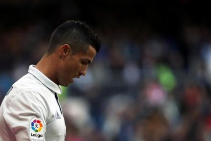Cristiano Ronaldo, durante el partido contra el Leganés en el Bernabéu.