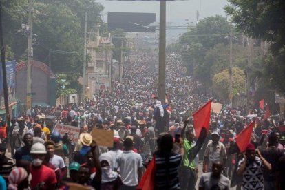 Manifestación para exigir la dimisión del presidente haitiano, Jovenel Moise.