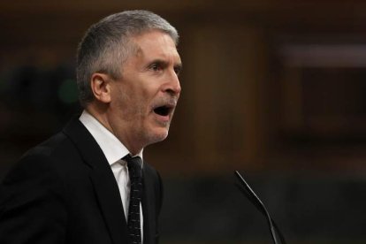 El ministro de Interior, Fernando Grande Marlaska ayer, en el Congreso de los Diputados. KIKO HUESCA