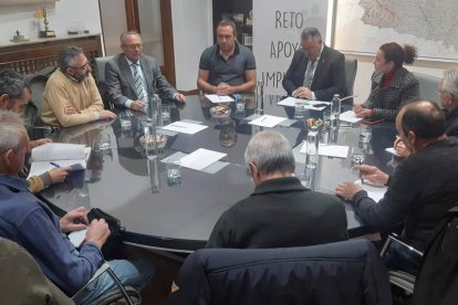 Reunión mantenida el 11 de noviembre entre el presidente de la Diputación y los alcaldes. DL