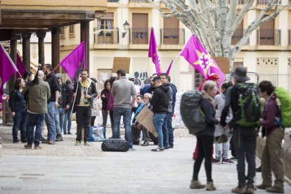 Imagen de la concentración en la Plaza del Grano de León. FERNANDO OTERO PERANDONES