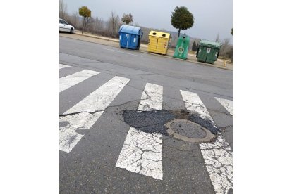 Uno de los baches que han sido parcheados en San Andrés. AYUNTAMIENTO DE SAN ANDRÉS