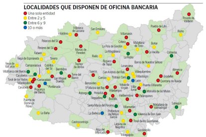 Localidades que disponen de oficina bancaria