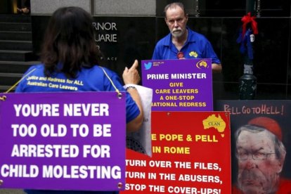 Manifestación contra los abusos sexuales a menores, en Sydney, en febrero del 2016.