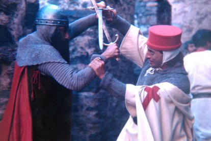 Félix Rotaeta y Miguel Arribas, midiendo fuerzas en la batalla grabada en el castillo de Ponferrada.