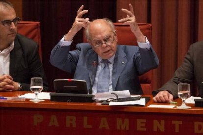 Jordi Pujol, en un momento de su comparecencia en el Parlament.