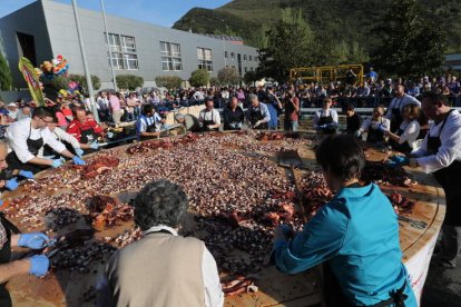 En Ponferrada se batió el recor de la mayor tapa de pulpo con una de cinco metros de diámetro y 508 kilos de cefalópodo.