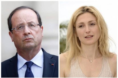 El presidente francés, François Hollande y la actriz francesa Julie Gayet