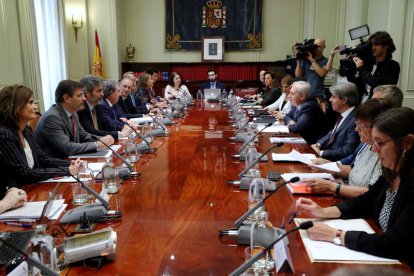 Reunión del Tribunal Supremo, el Poder Judicial y el ministro de Justicia sobre los juzgados de las cláusulas suelo. SERGIO BARRENECHEA