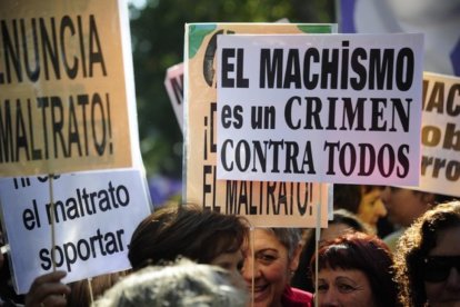 Manifestación contra la lacra de la violencia machista, en Madrid.