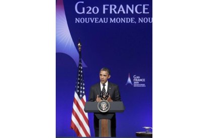 Barack Obama durante la rueda de prensa.