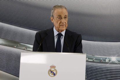 Florentino Pérez, ayer durante su intervención. JUANJO MARTIN