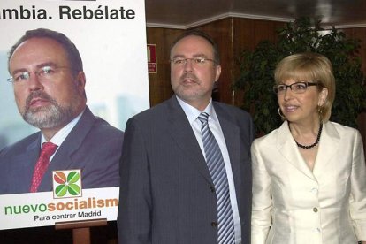 Eduardo Tamayo y María Teresa Saez, en la presentación de Nuevo Socialismo, en 2003.