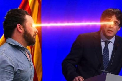 Abascal españolizando a Puigdemont en el videoclip de la canción sobre Vox.