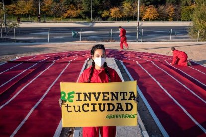 Una acción de Greenpeace para que se cumplan los Objetivos de Desarrollo Sostenible. PEDRO ARMESTRE