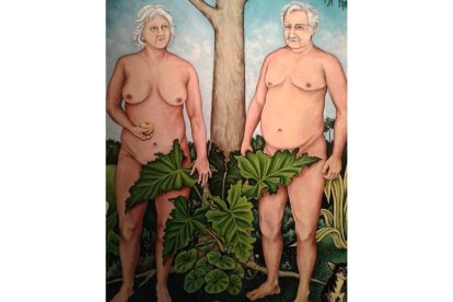 La pintura de Mújica y su esposa desnudos.