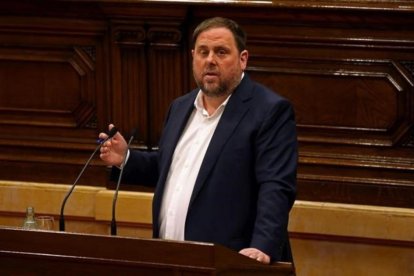 Oriol Junqueras en el Parlament.