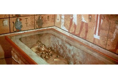 Detalle de la tumba de Tutankamón descubierta por Howard Carter