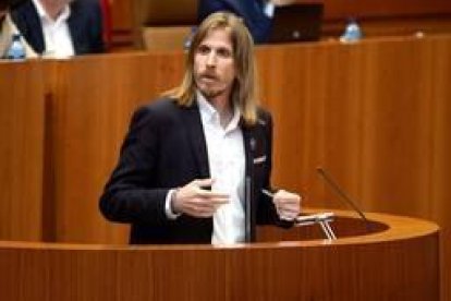 Pablo Fernández (Podemos-Equo) durante su intervención en el pleno de investidura.