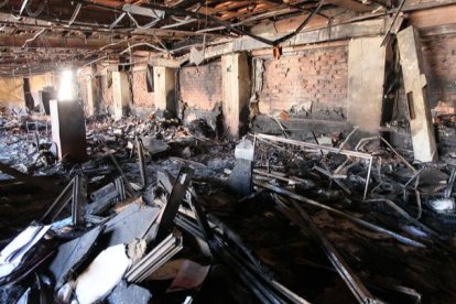 Interior del consistorio de Ordoño II, tras el incendio de 2012. NORBERTO