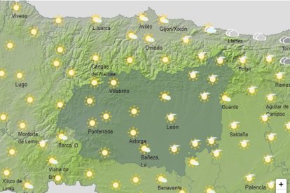 Tiempo prveisto para hoy, 21 de agosto de 2022. AEMET