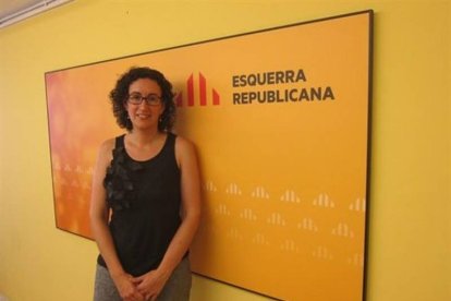 La secretaria general de ERC, Marta Rovira, durante la entrevista.