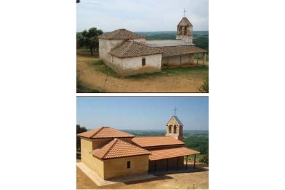 El antes y el después de la ermita tras la obras de remodelación a las que ha sido sometida