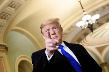 El presidente de los Estados Unidos, Donald Trump, en conferencia de prensa.