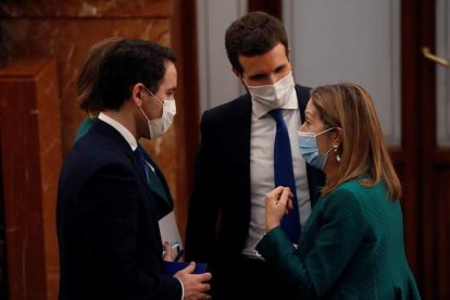 Cuca Gamarra, Teodoro García Egea, Ana Pastor y Pablo Casado en el Congreso. JUAN CARLOS HIDALGO