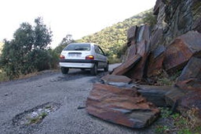 Desprendimiento de piedras el 13 de agosto del 2005