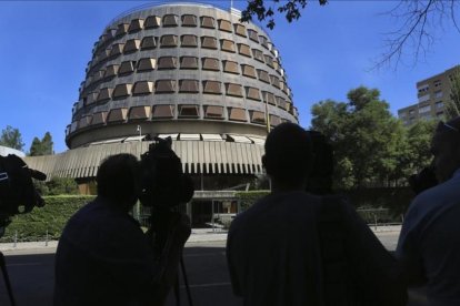 Imagen del Tribunal Constitucional este lunes por la mañana.