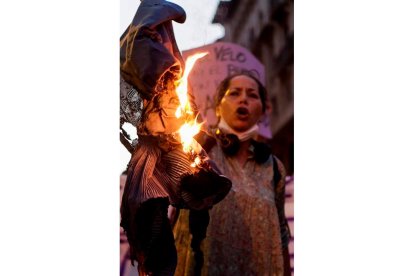 Fotografía durante una manifestación feminista. QUIQUE GARCIA