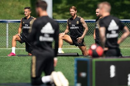 Los blancos entrenaron a las órdenes de Bettoni ante la ausencia de Zidane. JOHANY JUTRAS