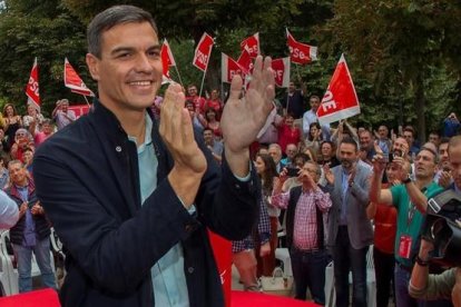 Pedro Sánchez, este domingo en un acto del PSOE asturiano, en Oviedo.