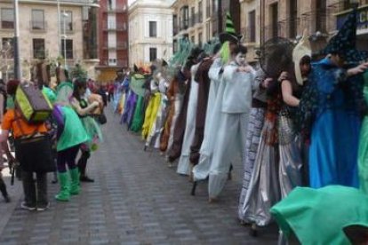 Alumnos de los tres colegios de Astorga que participaron en el carnaval