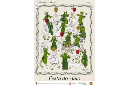 Exuberante cartel que anuncia la Festa do Maio recreada por la ilustradora Carlota Santos. DL