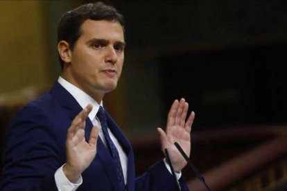 Albert Rivera, el jueves, durante el debate de investidura de Mariano Rajoy.