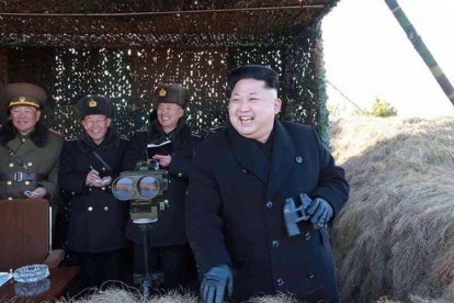 Kim Jong-un, durante una visita a las tropas norcoreanas.