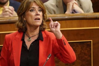 La ministra de Justicia, Dolores Delgado, durante una intervención en el Congreso.