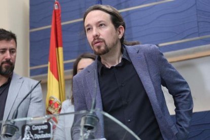 Pablo Iglesias, durante una rueda de prensa.