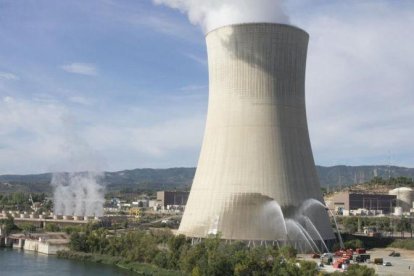 Simulacro de emergencia en la central nuclear de Ascó en el 2015.