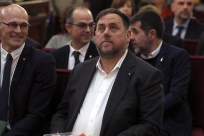 Oriol Junqueras en la primera jornada del juicio del procés.