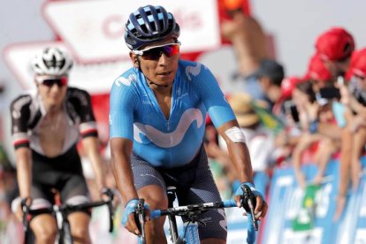 El corredor colombiano del equipo Movistar, Nairo Quintana. MANUEL BRUQUE