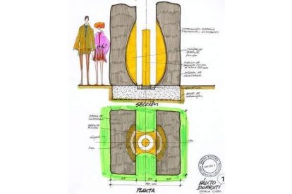 Boceto de la obra «Hálito Durruti», de Diego Segura.