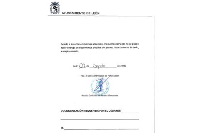 Reproducción del documento que se entrega.