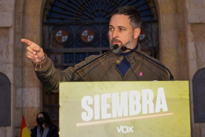 Santiago Abascal ayer, en Palencia. ALMUDENA ÁLVAREZ